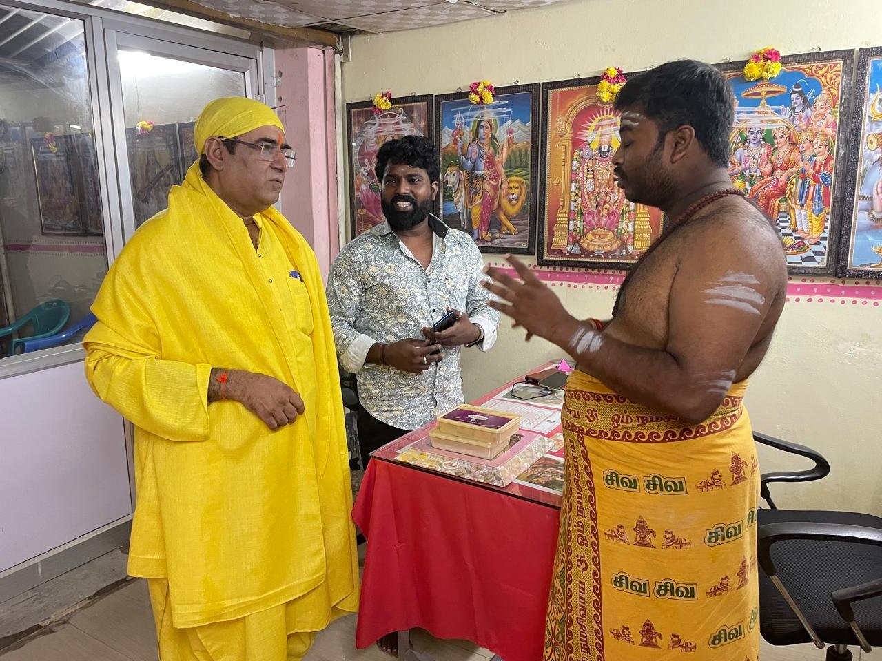 Guruji in conversation with a visiting guest