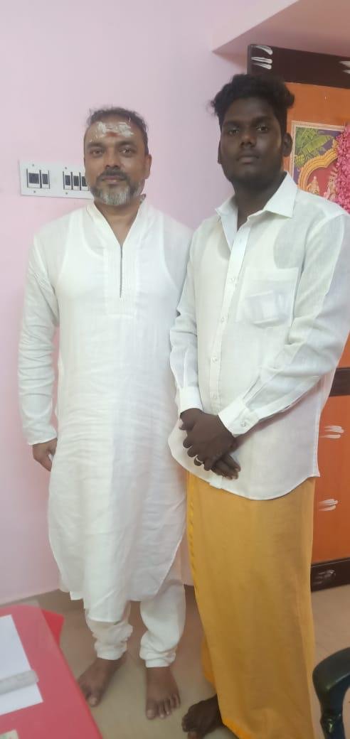 Guruji with a fellow practitioner
