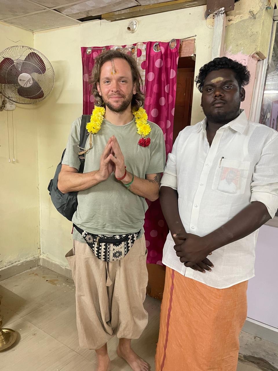 Guruji with a seeker from abroad after a consultation