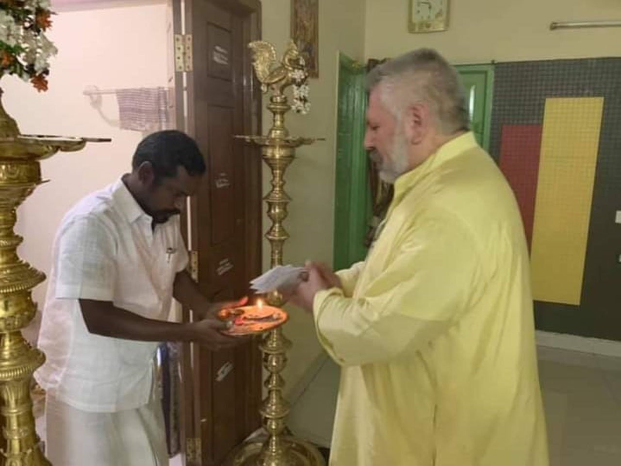 A traditional oil lamp blessing